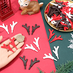 30組 3色 プラスチック製 雪だるま 手 枝角  DIYクリスマスデコレーションクラフトアクセサリー  ミックスカラー  44.5x26x4.5mm  ピン：3.5mm  10ペア/カラー&nbsp;AJEW-GF0012-64B