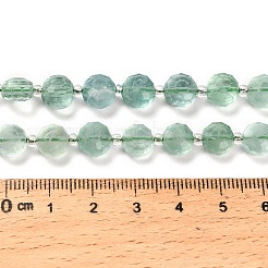 天然のグリーンフローライトビーズ連売り  フラットラウンド  ファセットコインビーズ  シードビーズで  8x8x5mm  穴：0.9mm  約40~41個/連  15.43~15.55''（39.2~39.5センチメートル）&nbsp;G-B153-A07