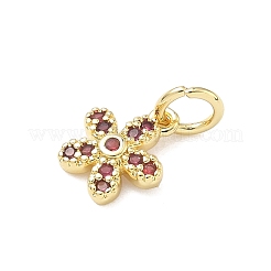 Brass Micro Pave Cubic Zirconia Charms&nbsp;KK-C156-09G-02