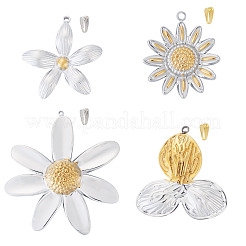 4Pcs 4 Styles 304 Stainless Steel Pendants&nbsp;STAS-TA0006-30