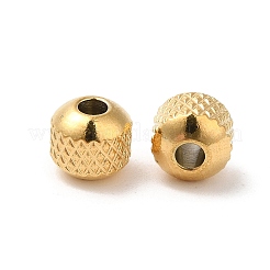 201ステンレススチールビーズ  ラウンド  18KGP本金メッキ  6mm  穴：2mm&nbsp;STAS-H214-28B-G-1
