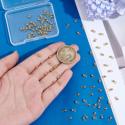 201ステンレススチールチャーム100個  ボールチャーム  18KGP本金メッキ  6x3mm  穴：1.60mm&nbsp;STAS-UN0064-54A