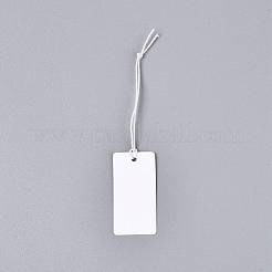 紐付き長方形の白紙の値札  ホワイト  3.6x1.8x0.03cm&nbsp;CDIS-S023-2-01