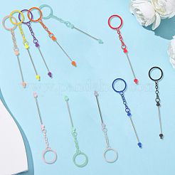 28Pcs 14 Colors Alloy & Plastic Bar Pendant Keychains&nbsp;FIND-SC0017-22