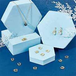 16Pcs 4 Colors Rack Plating Brass Pave Cubic Zirconia Snap on Bails&nbsp;KK-AR0003-55G