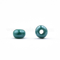 11/0 チェコ不透明ガラスシードビーズ  光沢のある  ラウンド  ティール  2.2x1.5mm  穴：0.7mm  約500 G /袋&nbsp;SEED-N004-003B-31