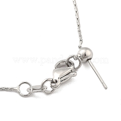 Adjustable Slider Brass Boston Link Chain Necklaces for Men Women&nbsp;NJEW-G160-12P