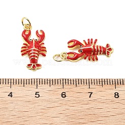 真鍮製エナメルペンダント  丸カン付き  ラックめっき  18KGP本金メッキ  鉛フリー＆カドミウムフリー  長持ちメッキ  21x10.5x3.5mm  穴：3.3mm&nbsp;X-KK-L237-027G-02