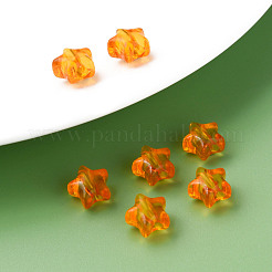 透明なアクリルビーズ  スター  オレンジ  9x9.5x5.5mm  穴：2mm  約2000個/500g&nbsp;MACR-S373-45-B16