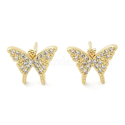 Brass Micro Pave Clear Cubic Zirconia Stud Earrings&nbsp;EJEW-A128-01G