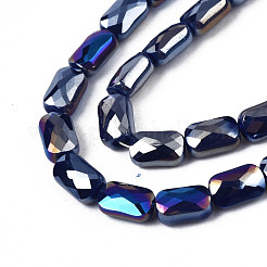 Electroplate Opaque Solid Color Glass Beads Strands&nbsp;EGLA-N002-25-B01