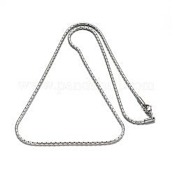 変色しない304ステンレススチールボストンリンクチェーンネックレス  カニカン付き  ステンレス鋼色  19.6インチ（50cm）  2mm&nbsp;X-NJEW-I074-17