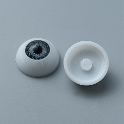 プラスチッククラフト目  中空の眼球  人形作りアクセサリー  半円  ブラック  16x8mm&nbsp;DOLL-WH0005-04E