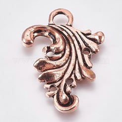 環境に優しい亜鉛合金フッククラスプ  赤銅鉱  26.5x19x2.5mm  穴：1.4mmと3.5mm  27x20x6mm  穴：1.4mm&nbsp;PALLOY-WH0031-03R