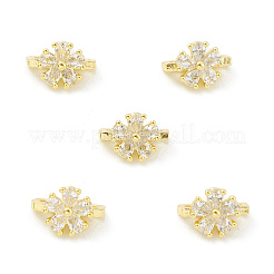 Rack Plating Brass Pave Cubic Zirconia Slide Charms&nbsp;KK-G464-03G