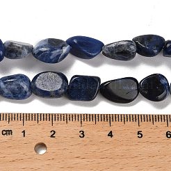 天然石ソーダライトビーズ連売り  ナゲット  タンブルストーン  7~13x4.5~10x4.5~10mm  穴：1.2mm  約44~46個/連  15.08''~16.14''（38.3~41センチメートル）&nbsp;LS-G-P497-01E-55