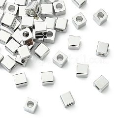 シェグレイスの真鍮ビーズ  カドミウムフリー＆ニッケルフリー＆鉛フリー  キューブ  プラチナメッキ  4x4x4mm  穴：2mm&nbsp;XGRQ1H040-339P