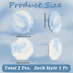 2Pcs 2 Styles Marble Pattern Porcelain Cup Coasters&nbsp;AJEW-CP0009-18B
