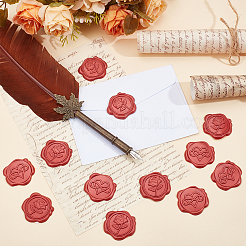 50Pcs 2 Styles Rose & Heart Adhesive Wax Seal Stickers&nbsp;DIY-CP0010-23B