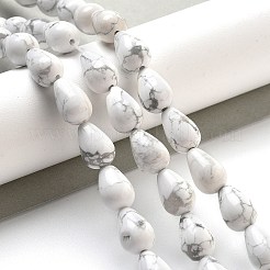 天然石ハウライトビーズ連売り  ティアドロップ  12x8mm  穴：1.2mm  約33~34個/連  15.16~16.54''（38.5~42センチメートル）&nbsp;G-B106-A26-02