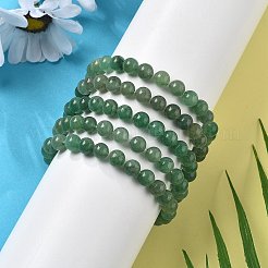 天然の緑のアベンチュリンビーズのストレッチブレスレット  ラウンド  2-1/8インチ（55mm）  ビーズ：8~9mm&nbsp;BJEW-Q692-50-8mm