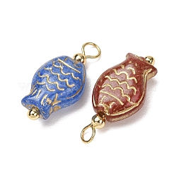 Baking Paint & Golden Metal Enlaced Glass Pendants&nbsp;GL-CBA010C-09G