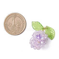 ガラスチャーム  パイナップル  304ステンレススチール製丸カン付き  多面カット  ABカラーメッキ  ミックスカラー  29x17x17mm  穴：5mm&nbsp;PALLOY-MZ01074