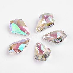 多面カットK9ガラスチャーム  模造オーストリアのクリスタル  ティアドロップ  ミックスカラー  16x11x5mm  穴：1mm&nbsp;EGLA-P026-D