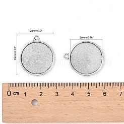 Tibetan Style Antique Silver Alloy Flat Round Pendant Cabochon Settings&nbsp;TIBEP-M022-45AS