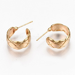 Brass Half Hoop Earrings&nbsp;KK-R117-038-NF
