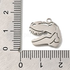 ステンレスペンダント201個  恐竜のチャーム  ステンレス鋼色  15x15.5x1mm  穴：1.4mm&nbsp;STAS-R136-30P
