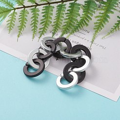 手作り不透明スプレー塗装アクリル rolo チェーン  溶接されていない  ミックスカラー  31.5x4.5mm  39.37インチ（1m）/連  1連 /セット&nbsp;AJEW-JB00847