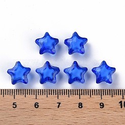 透明なアクリルビーズ  二層ビーズ  多面カット  スター  ブルー  10.5x11x7mm  穴：2mm  約1280個/500g&nbsp;TACR-S152-01A-751