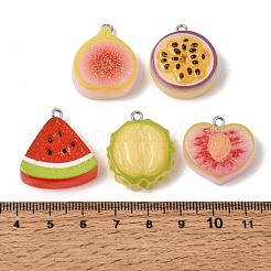 Fruit Theme Printed Opaque Resin Pendants&nbsp;RE-CBABD5A-02P