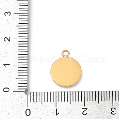 304ステンレススチールチャーム  イオンプレーティング（ip）  フラットラウンドのチャーム  14KGP本金メッキ  14x11x2mm  穴：1.6mm&nbsp;STAS-L283-10G