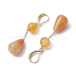 Natural Carnelian & Crackle Agate Beads Earring & Bracelets Set&nbsp;SJEW-JS01309