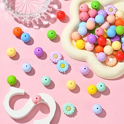 Round/Daisy Silicone Focal Beads&nbsp;SIL-YW0001-49