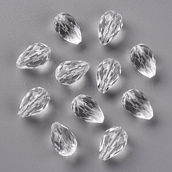 透明なアクリルビーズ  多面カット  透明  17x11mm  穴：2mm  約450個/500g&nbsp;TACR-S128-01