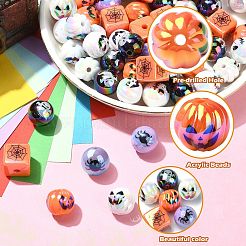 ハロウィーンテーマのメッキアクリルビーズ  混合図形  ミックスカラー  14.5~15.5x14.5~15.5x14.5~15.5mm  穴：2.5~3mm&nbsp;OACR-CJC0009-08