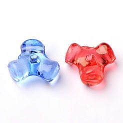 作るクリスマスの装飾のための透明なアクリルプラスチックトライビーズ  各種色  約10 mm幅  長さ10mm  穴：2mm  約2500個/ 500 G&nbsp;PL699M
