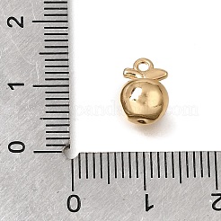 真鍮マイクロパヴェクリアキュービックジルコニアチャーム  りんごチャーム  18KGP本金メッキ  10x7mm  穴：1.2mm&nbsp;KK-N290-20G