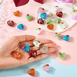 24Pcs 6 Colors Handmade Bumpy Millefiori Glass Beads&nbsp;LAMP-CW0001-11