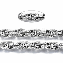 変色しにくい304ステンレススチールロープチェーン  スプールで  溶接されていない  ステンレス鋼色  14.5x10.7x3.3mm  約16.4フィート（5m）/ロール&nbsp;CHS-S008-008P