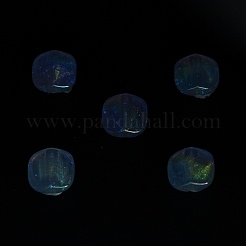 UVメッキ蓄光透明アクリルビーズ  暗闇で光る  半円  ミスティローズ  19x19x15mm  穴：3.5mm&nbsp;OACR-P010-01C