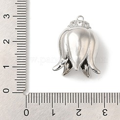 Rack Plating Brass Micro Pave Clear Cubic Zirconia Pendants&nbsp;KK-A229-01B-P