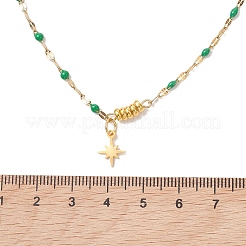 7Pcs 7 Colors Star Pendant 304 Stainless Steel Colorful Enamel Chain Necklaces&nbsp;NJEW-JN05967