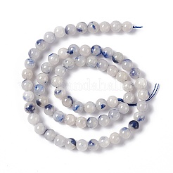 Natural Blue White Dumortierite Round Beads Strands&nbsp;G-E265-01B