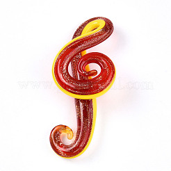 Handmade Gold Sand Lampwork Big Pendants&nbsp;LAMP-T023-08