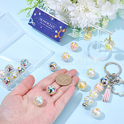 20Pcs UV Plating Acrylic Printed Beads&nbsp;TACR-SC0001-46B