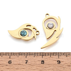 2Pcs 2 Styles 304 Stainless Steel & Synthetic Turquoise Pendants&nbsp;STAS-T074-15G